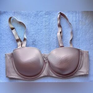 Savage X Fenty 40C Beige Nude Bra Strapless Convertible Straps Padded Lift